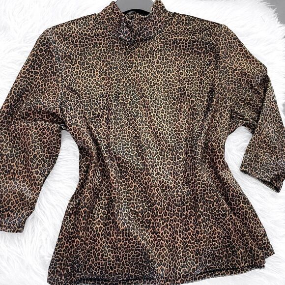 Vintage Velvet Leopard Print Top - Picture 4 of 5